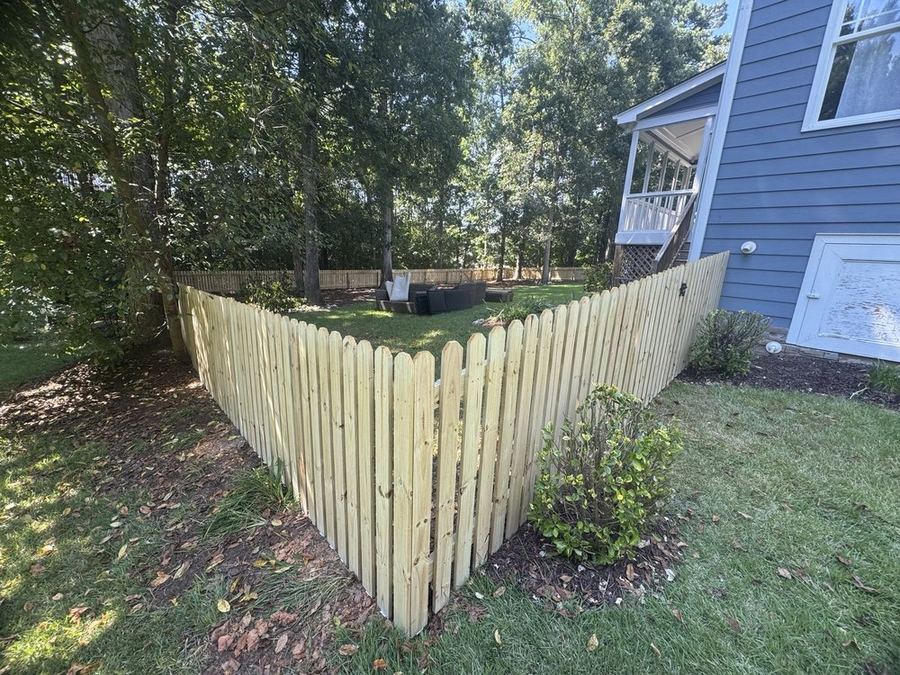 White picket fence with walk gate