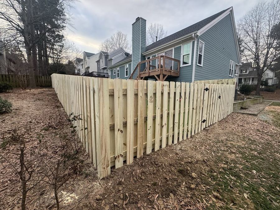 Shadow box wood fence alternate view